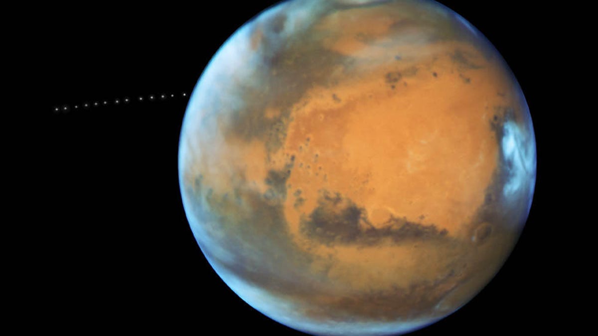 The Tiny Moon Phobos Is Photographed During Its Quick Trip Around Mars