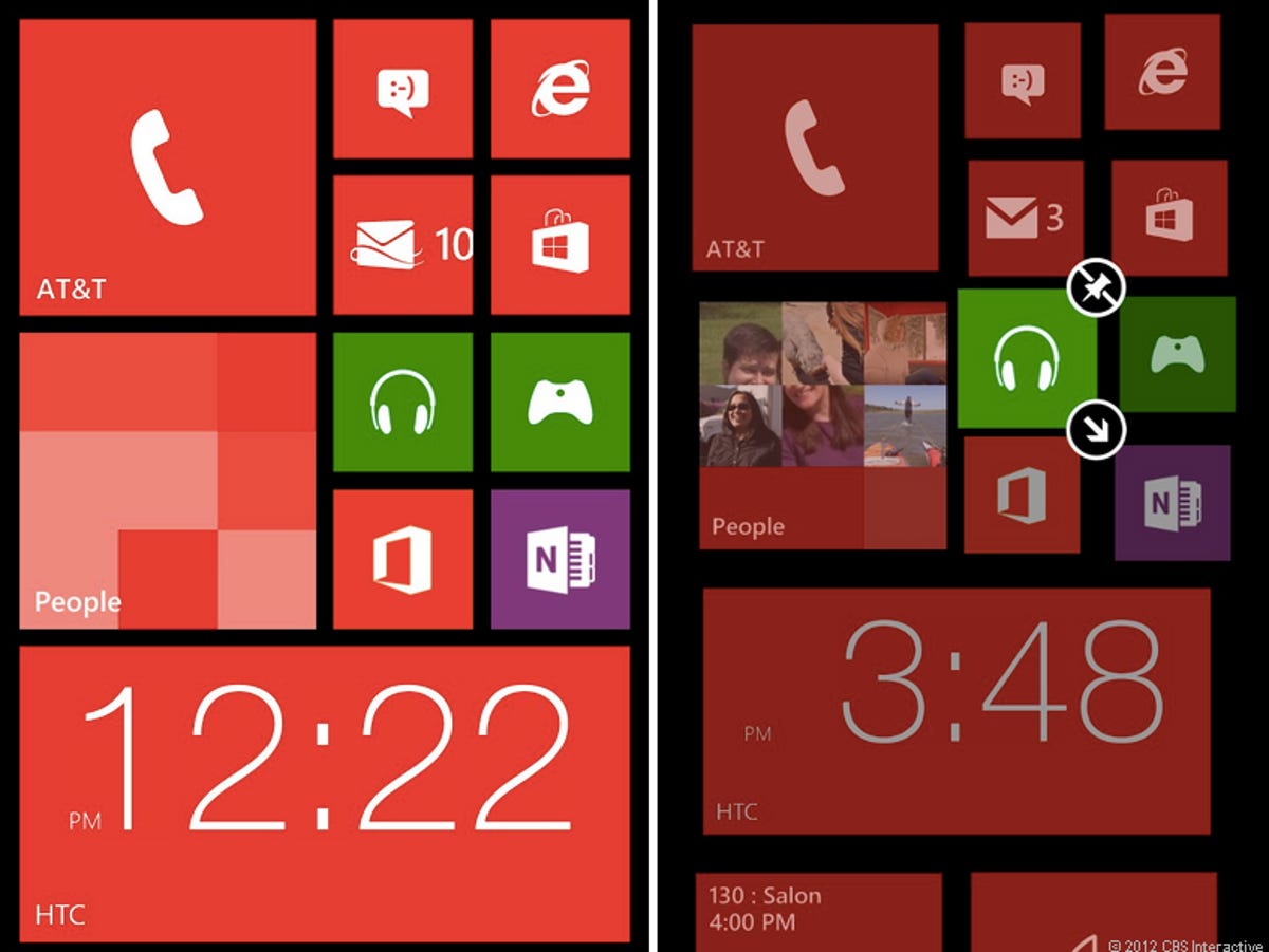 Windows Phone 8 Start screen, resizable live tiles