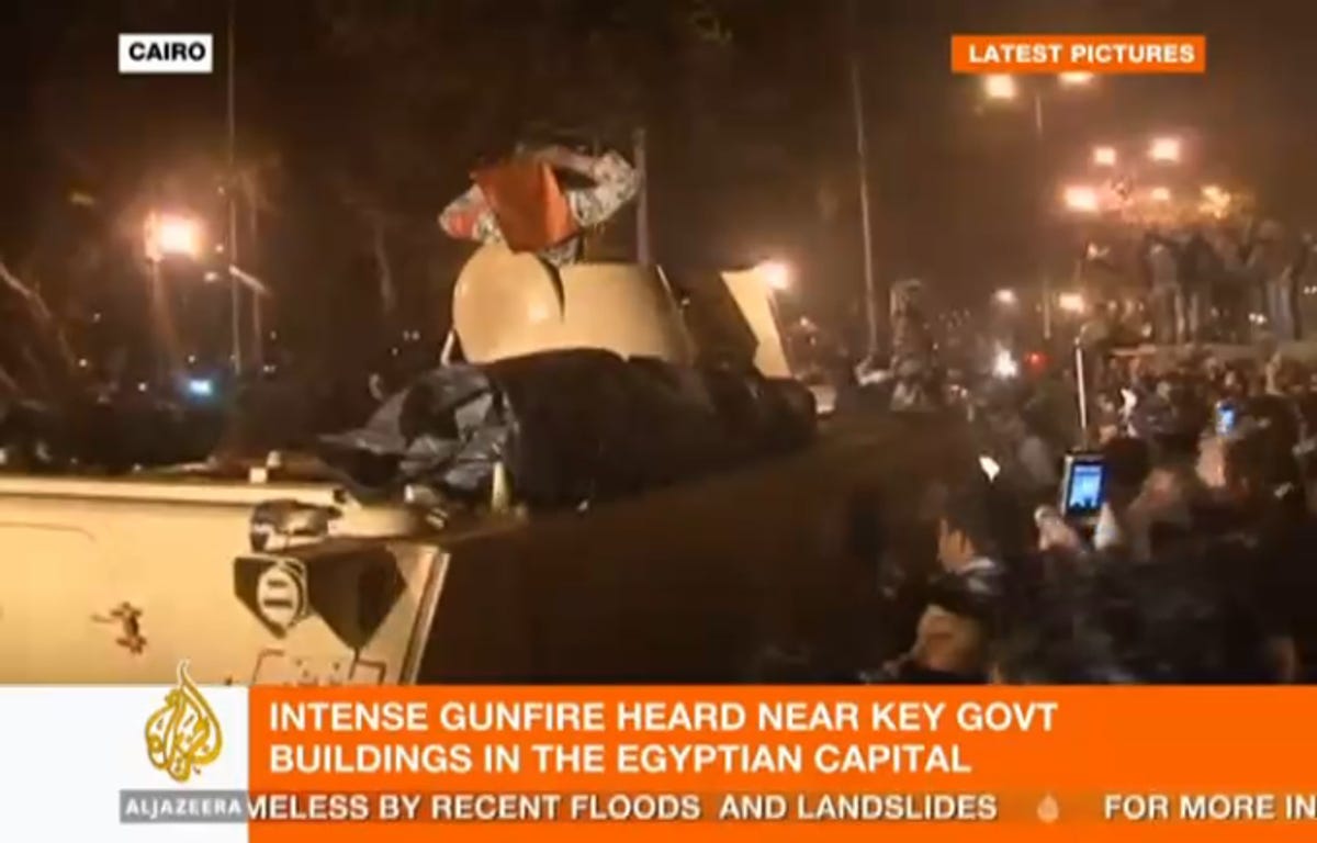 Al Jazeera's English language Web site streams the protests in Egypt.
