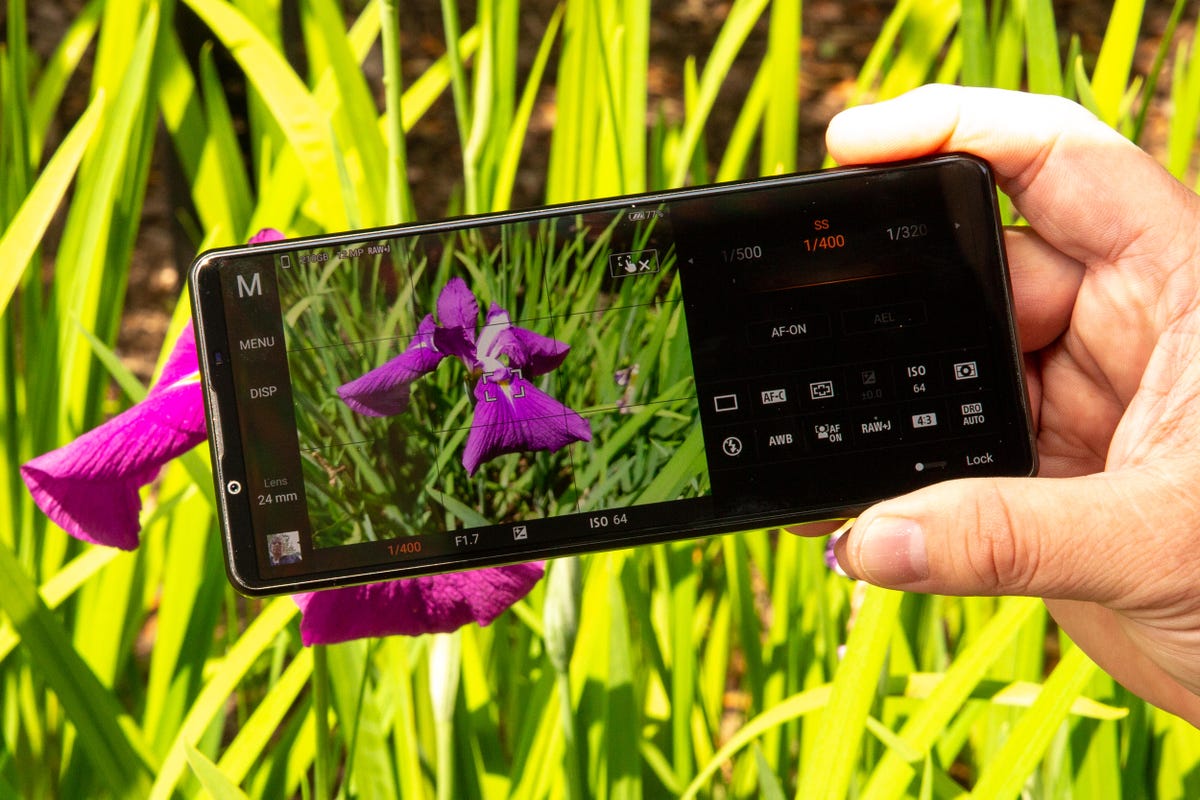 The Photo Pro app interface on the Sony Xperia 1 III