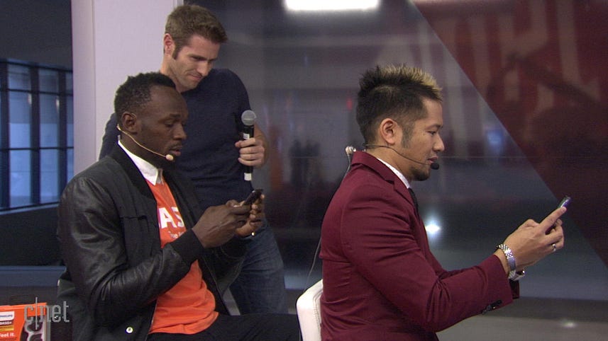 Usain Bolt takes on CNET's text messaging speed challenge