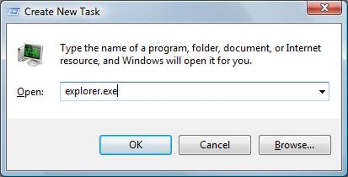 Windows Vista Task Manager's Create New Task dialog box