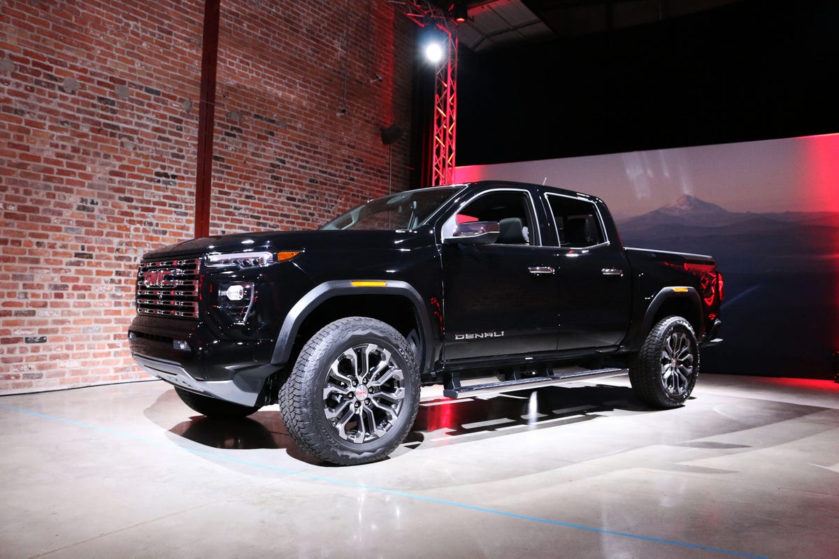 2023 GMC Canyon Denali on display at a private preview