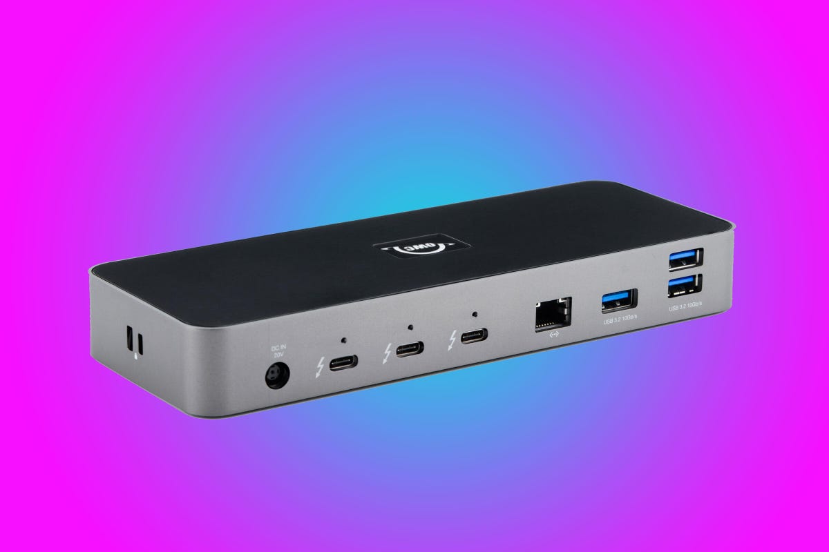 OWC's Thunderbolt 4 dock has three open ports that can be used for Thunderbolt or USB-C devices.