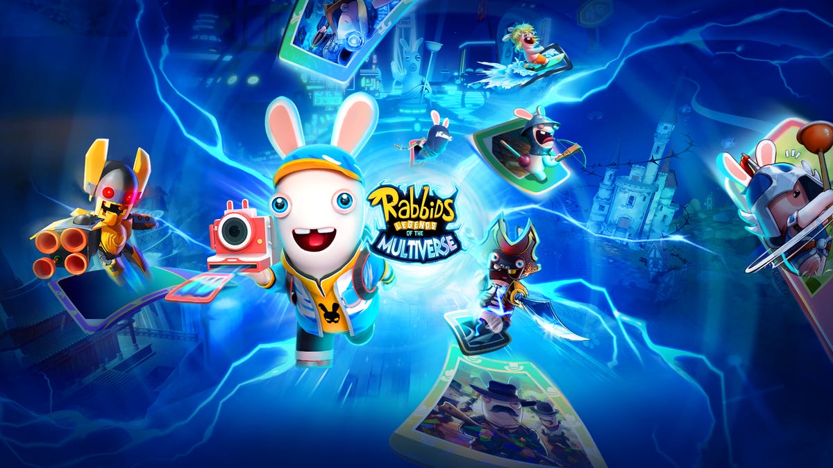 Rabbids: Legends of the Multiverse art showing a handful of Rabbids in quirky costumes
