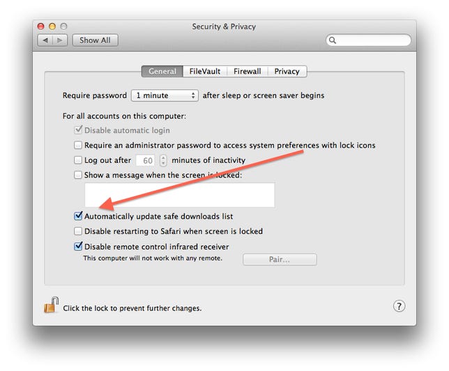 XProtect settings in the system preferences