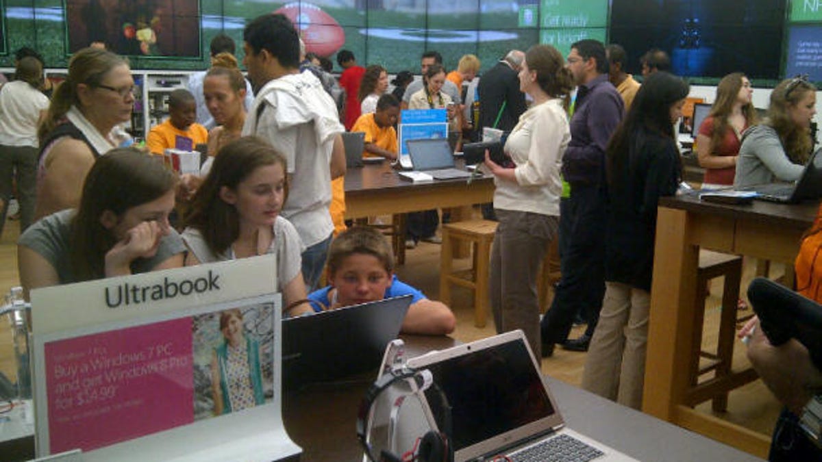 Shoppers at a Microsoft Store in Boston.