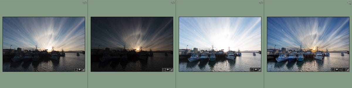 Lightroom 6 can combine three shots at different exposures into a single high dynamic range (HDR) shot at right.