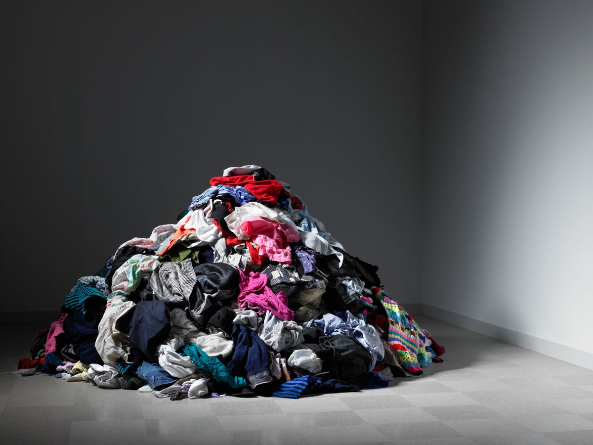 A large pile of clothing
