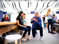 <p>Apple CEO Tim Cook met with student developers the night before the company's WWDC keynote.</p>