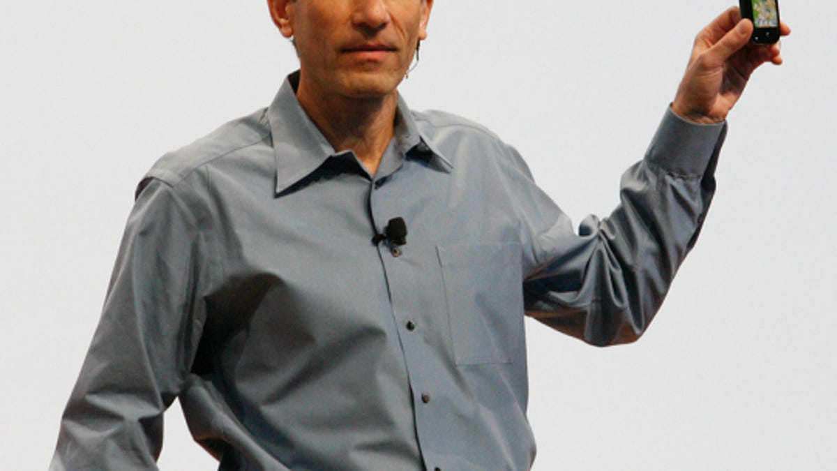 Then-Executive Chairman Jon Rubinstein holds up the Pre at CES 2009.