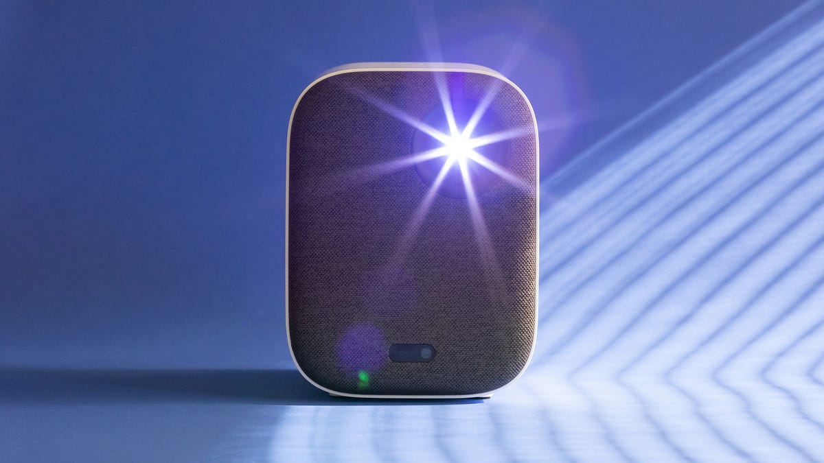 Star-like light emanates from the front of the Smart Projector 2.