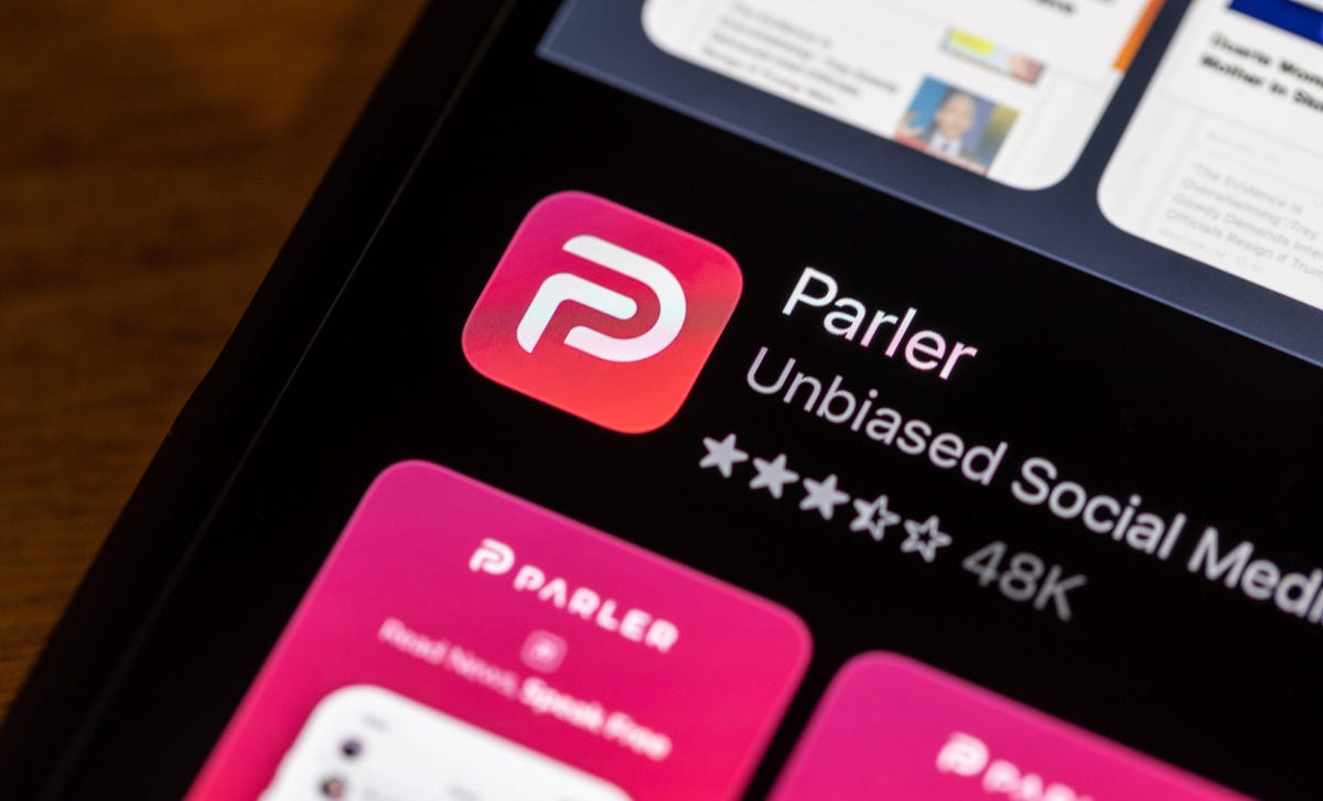 The Parler social media app on Apple's App Store