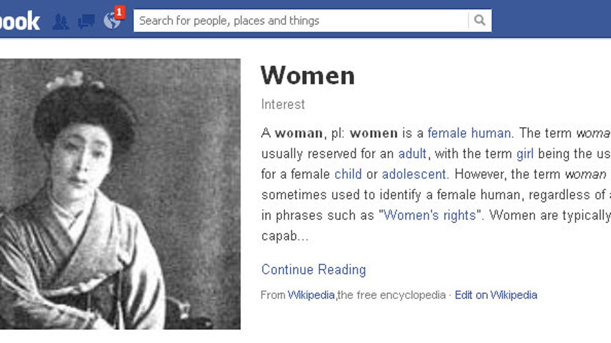 Women page on Facebook