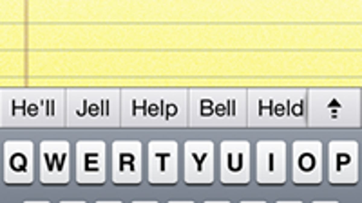 A hack to iOS 5 conjures up a hidden keyboard autocorrect bar