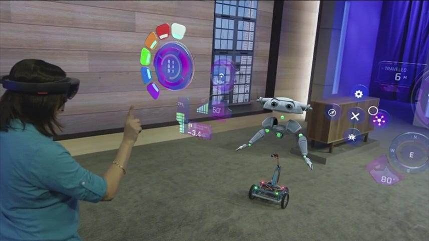 Using HoloLens, Microsoft overlays physical robot with holographic robot