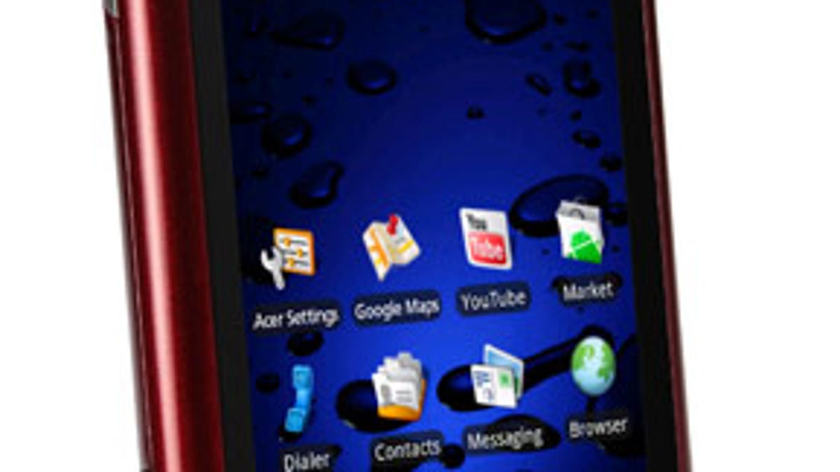 Acer's Liquid E smartphone running Android 2.1.