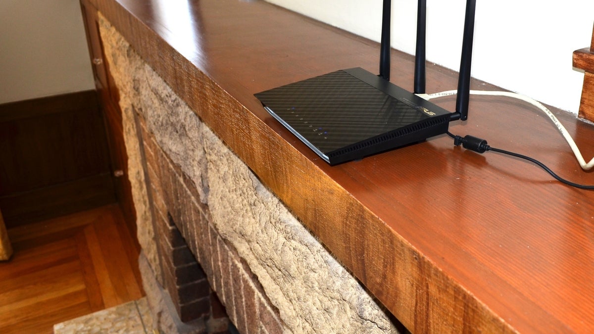 The top of the fireplace in the living room is a good spot to leave your Wi-Fi router for the best coverage.