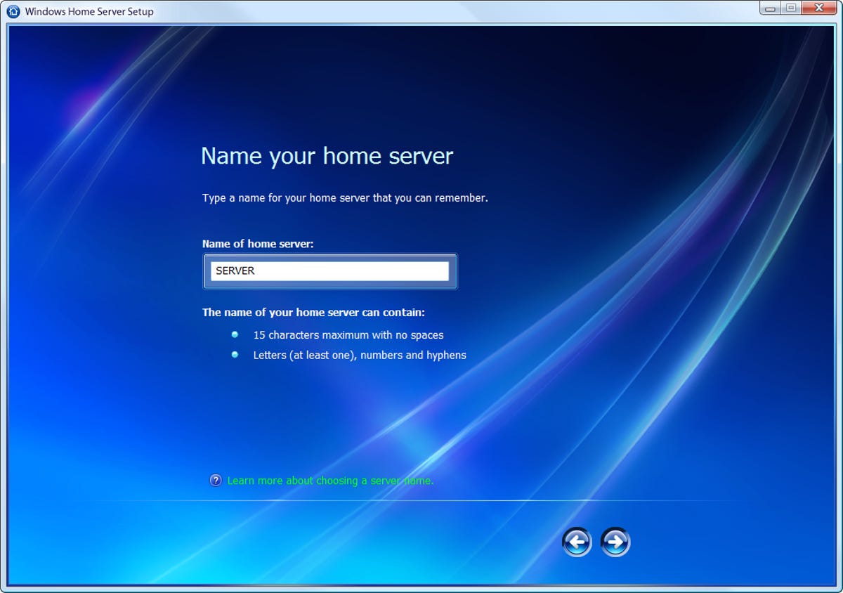 Windows Home Server Setup