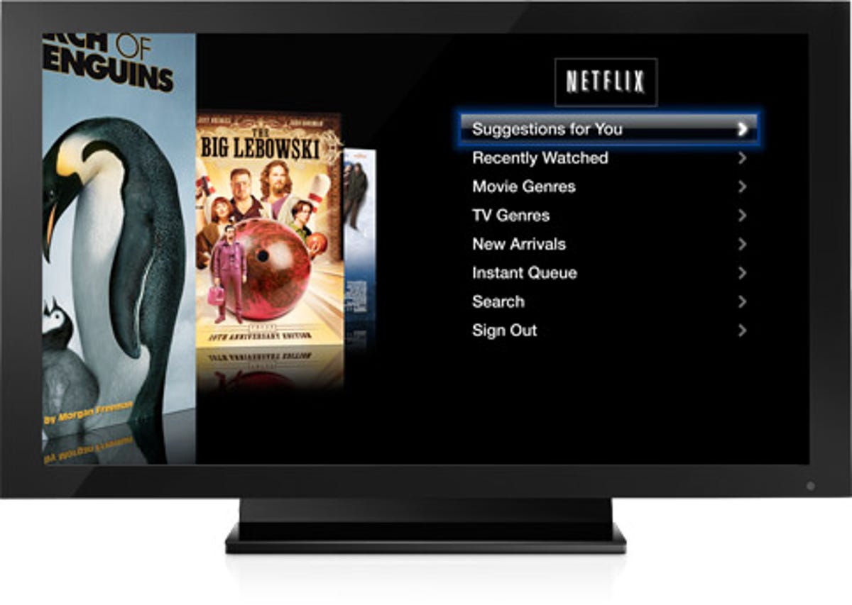 The Apple TV's Netflix interface.