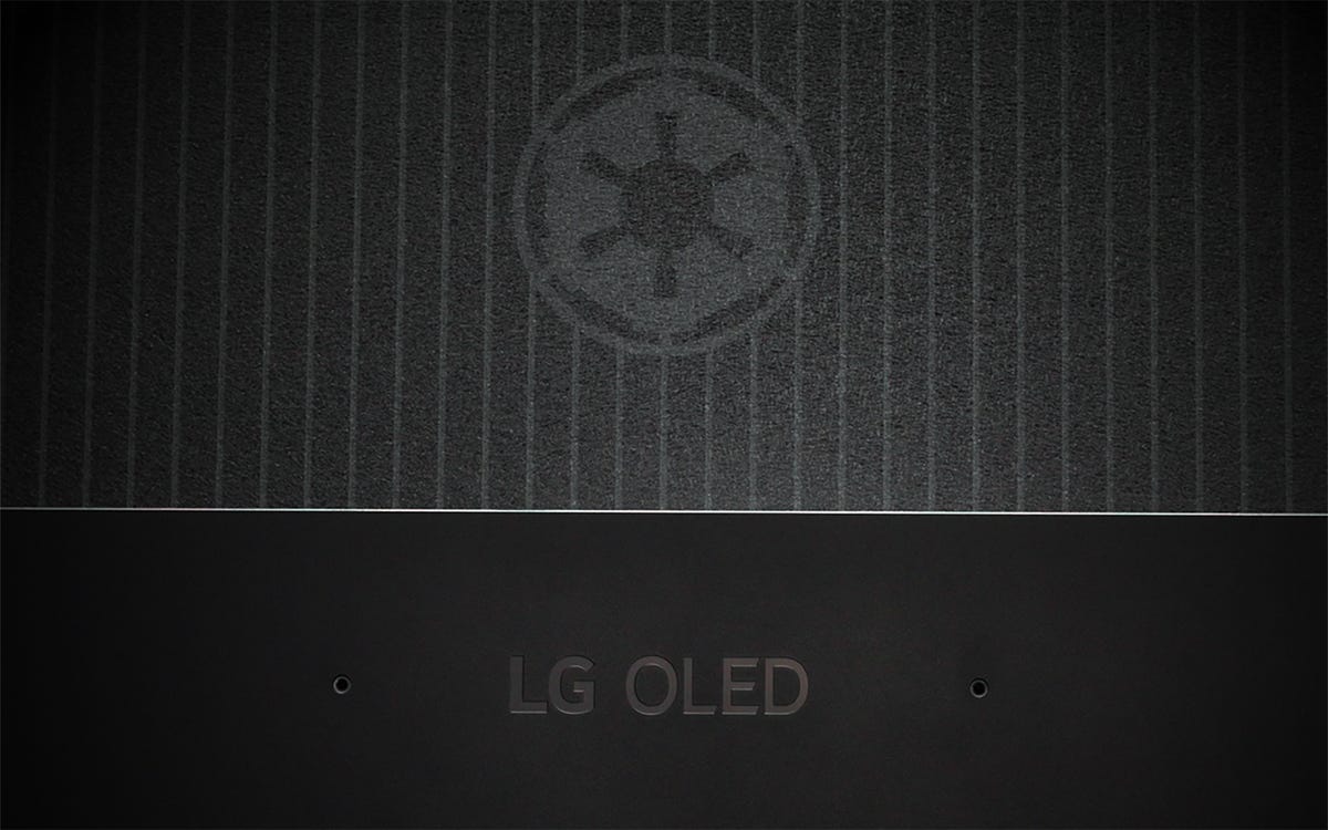 LG Star Wars C2 OLED TV Special Edition back panel, with Galactic Empire's logo