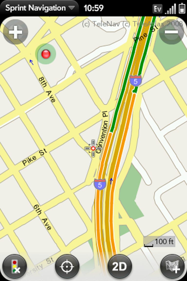 Sprint Nav: My location with traffic