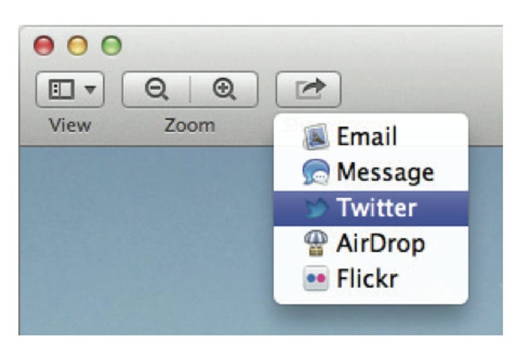 The new sharing features in Mountain Lion.