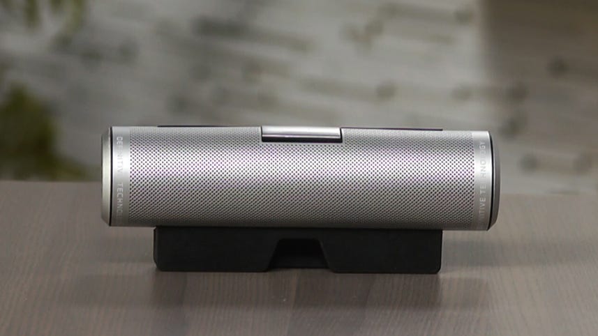 Definitive's Sound Cylinder doubles as an iPad stand