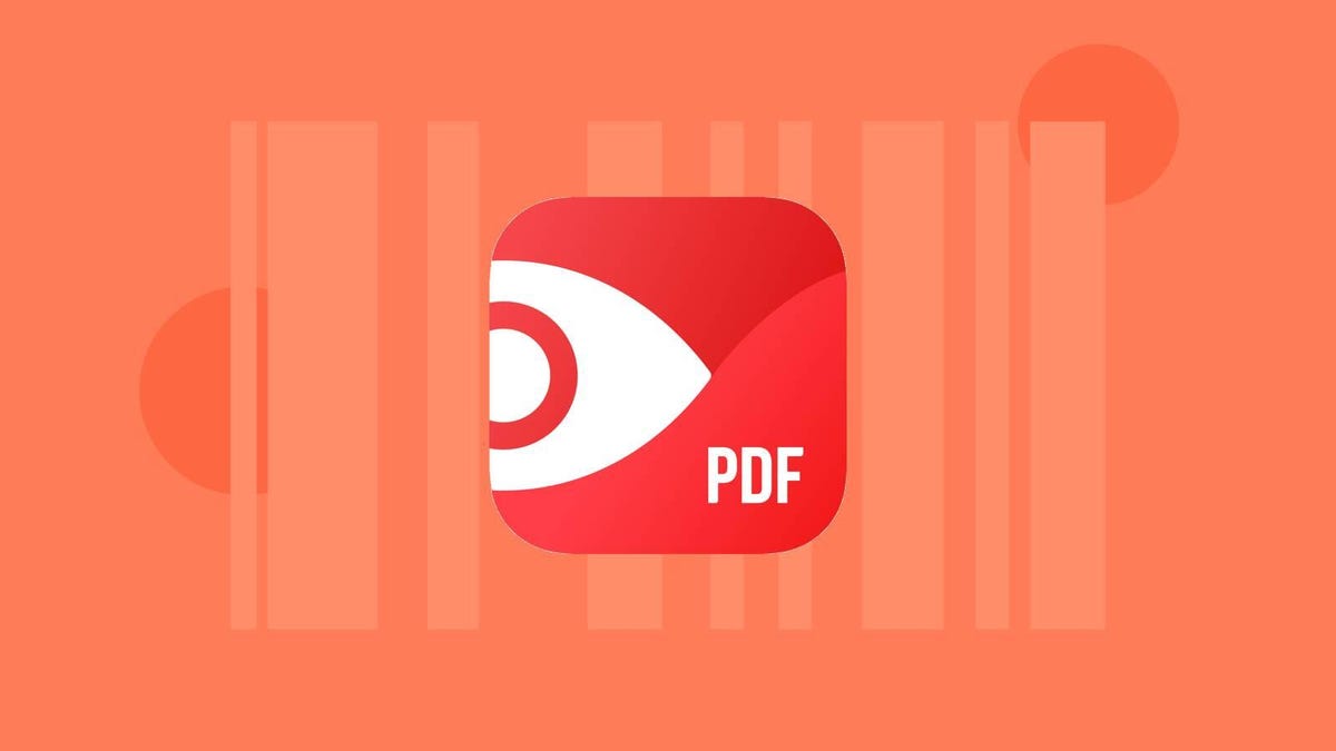 The PDF Expert logo against an orange background.