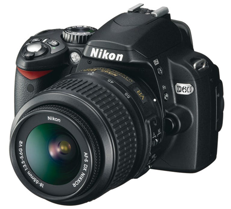 Nikon's new 10.2MP D60 will cost about $750 for a kit that includes the camera body and an 18-55mm VR lens.