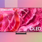samsung-65-inch-s90c against colorful background