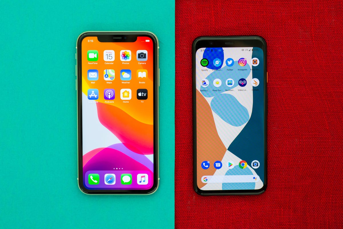 The iPhone 11 and the Pixel 4.