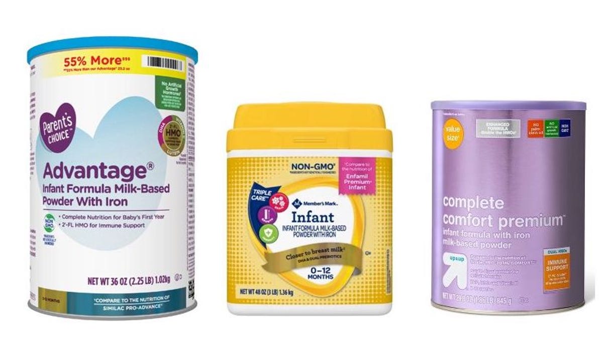 Cannisters of baby formula