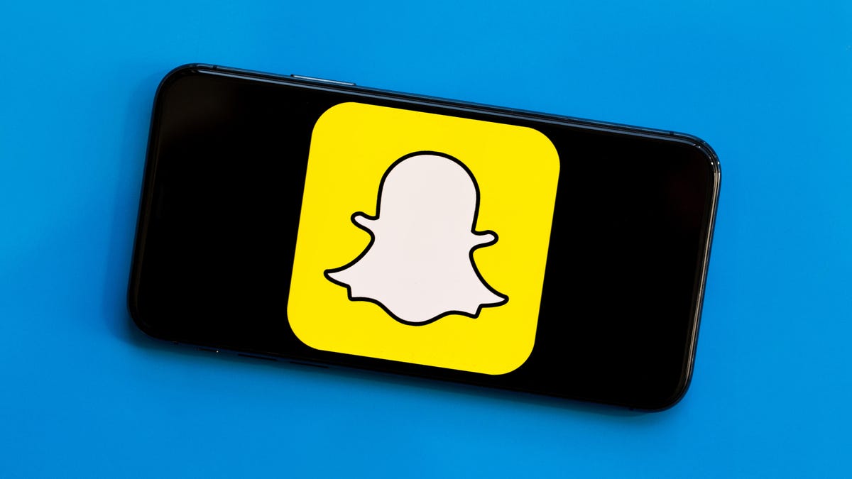 Snapchat logo on a smartphone