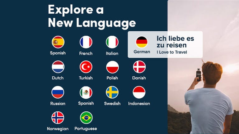 مجموعة مختارة من اللغات التي يمكنك تعلمها مع Babbel.