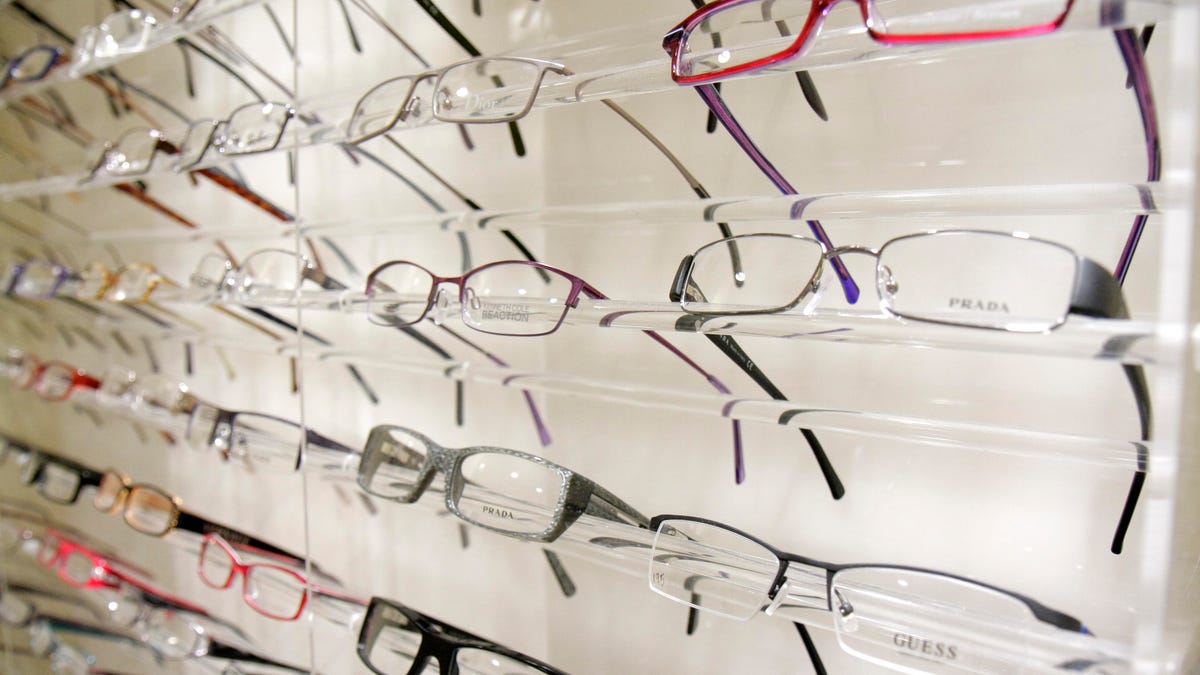 Eyeglasses for sale in an opticians on Coray way.
