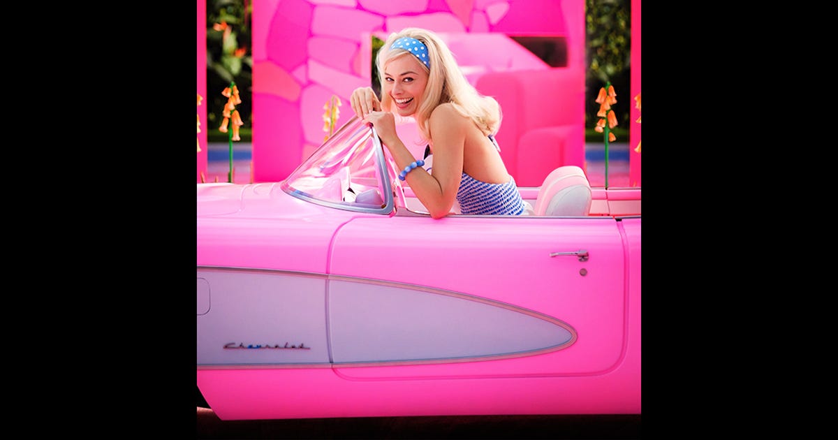 barbie-seemingly-drives-an-electric-corvette-restomod-in-upcoming-movie