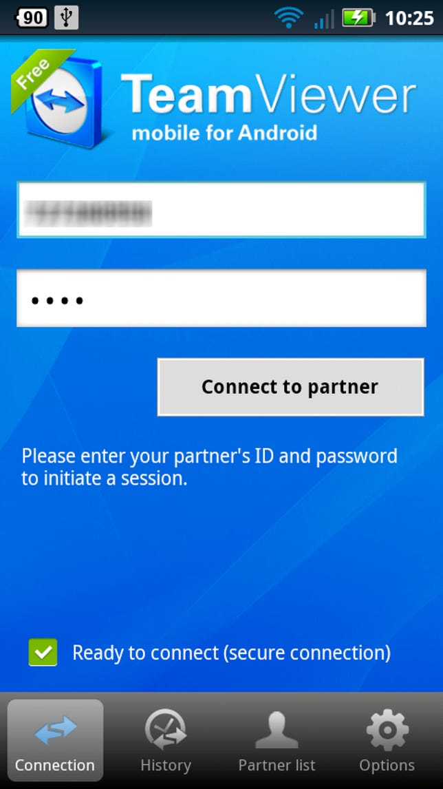 TeamViewer Android connect