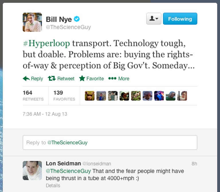 Money and fear ... come on, Bill Nye! Don't go cynical on me now!