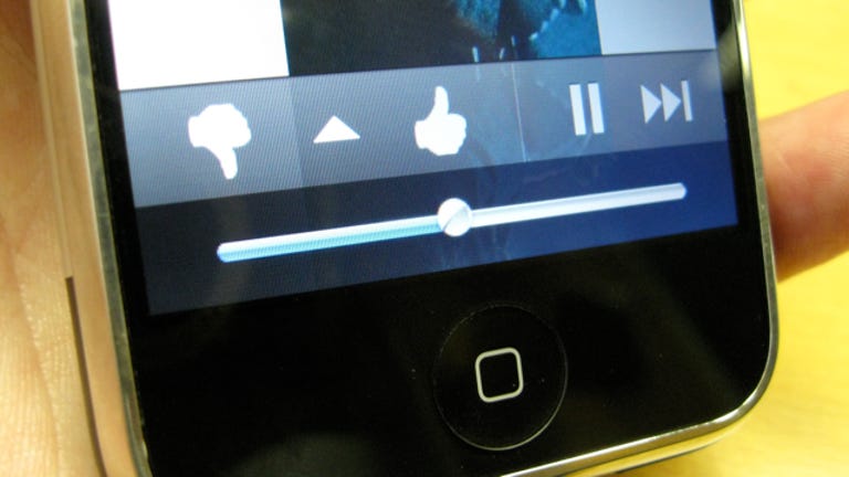 Photo of Pandora running on iPhone.