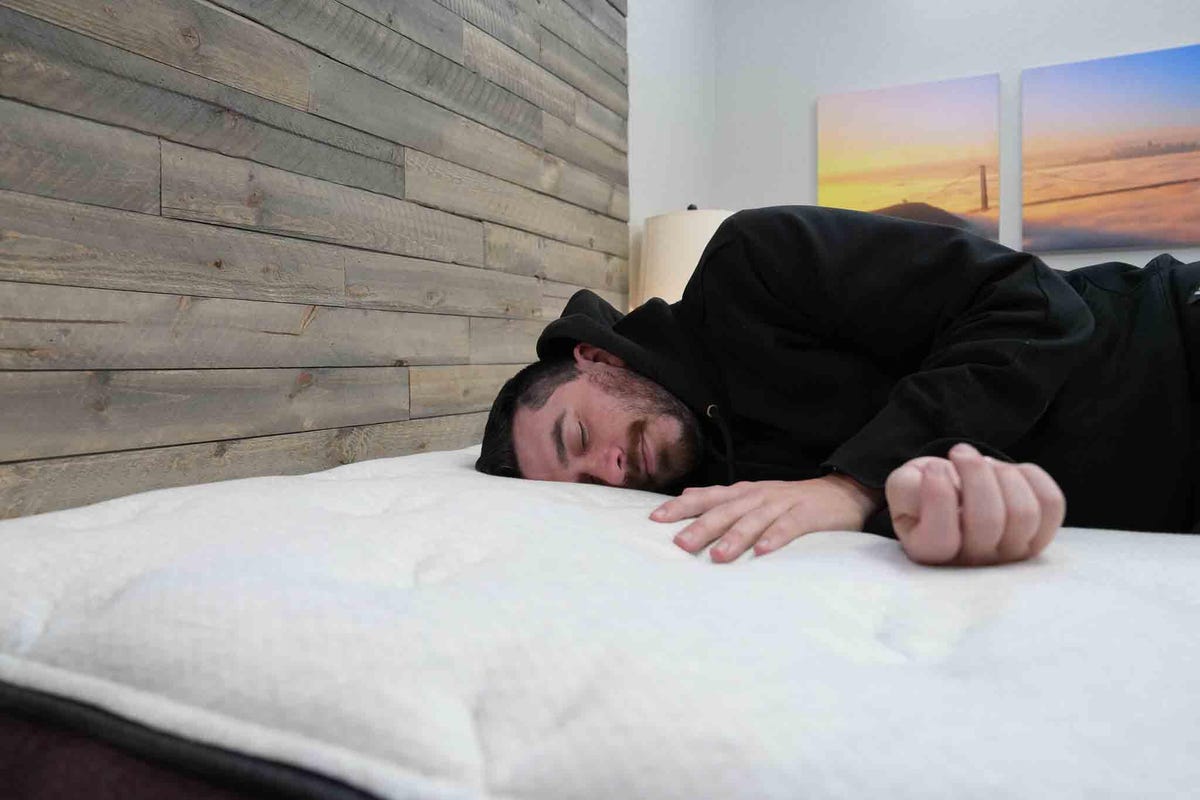 side sleeping on the Helix Dusk Luxe mattress
