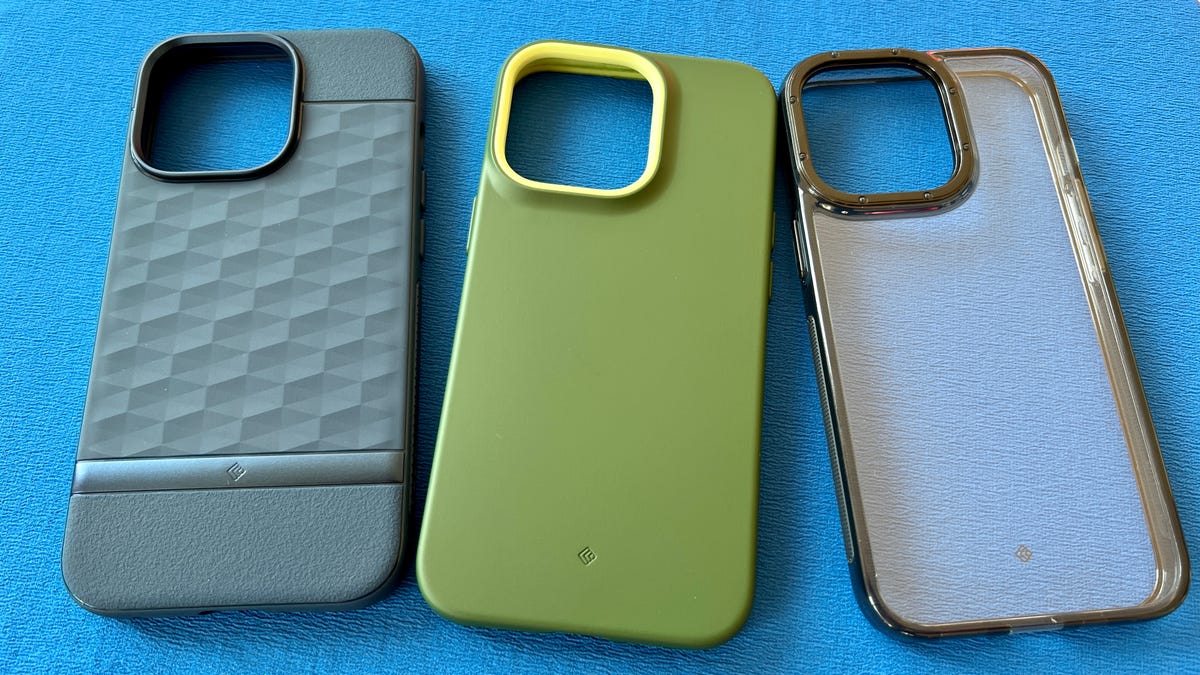 three phone cases lying side by side