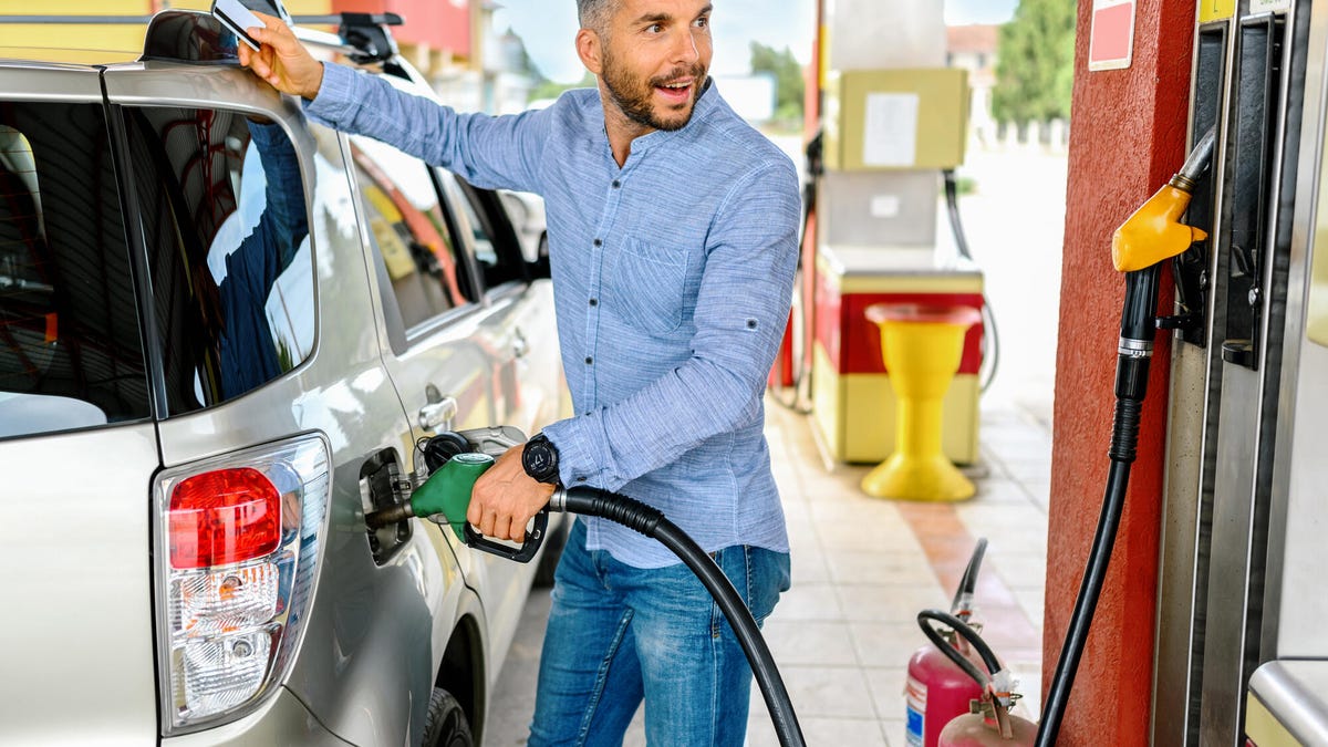 Man at a gas pump