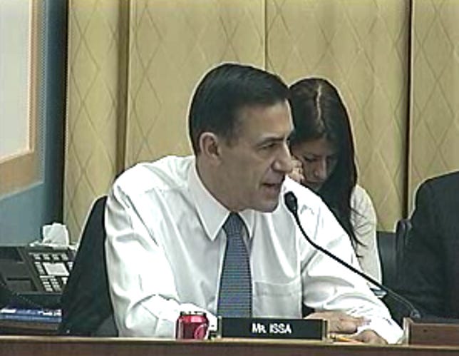 Rep. Darrell Issa said it was unseemly for Republicans to follow Nancy Pelosi's lead by saying, on SOPA, that "we have to pass the bill so that you can find out what is in it."