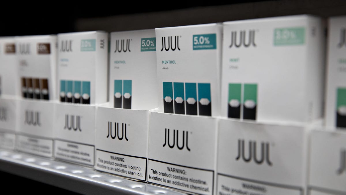 Juul products on a store shelf