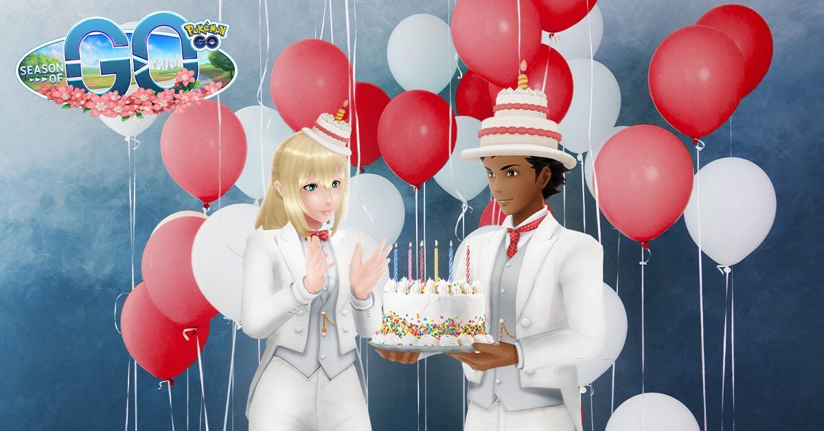 Pokemon Go anniversary outfits and cake
