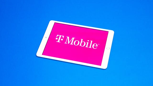 T Mobile logo on tablet screen