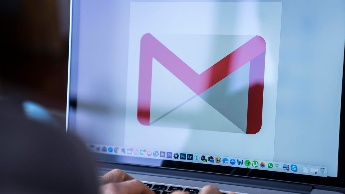 Gmail symbol on a MacBook Pro screen.