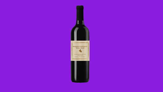 personalized father's day red wine