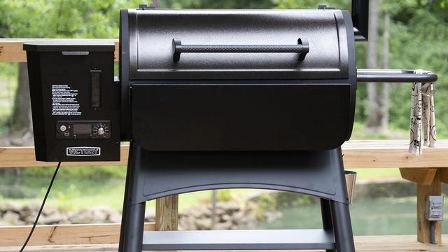 Victory 35-inch pellet grill on a deck